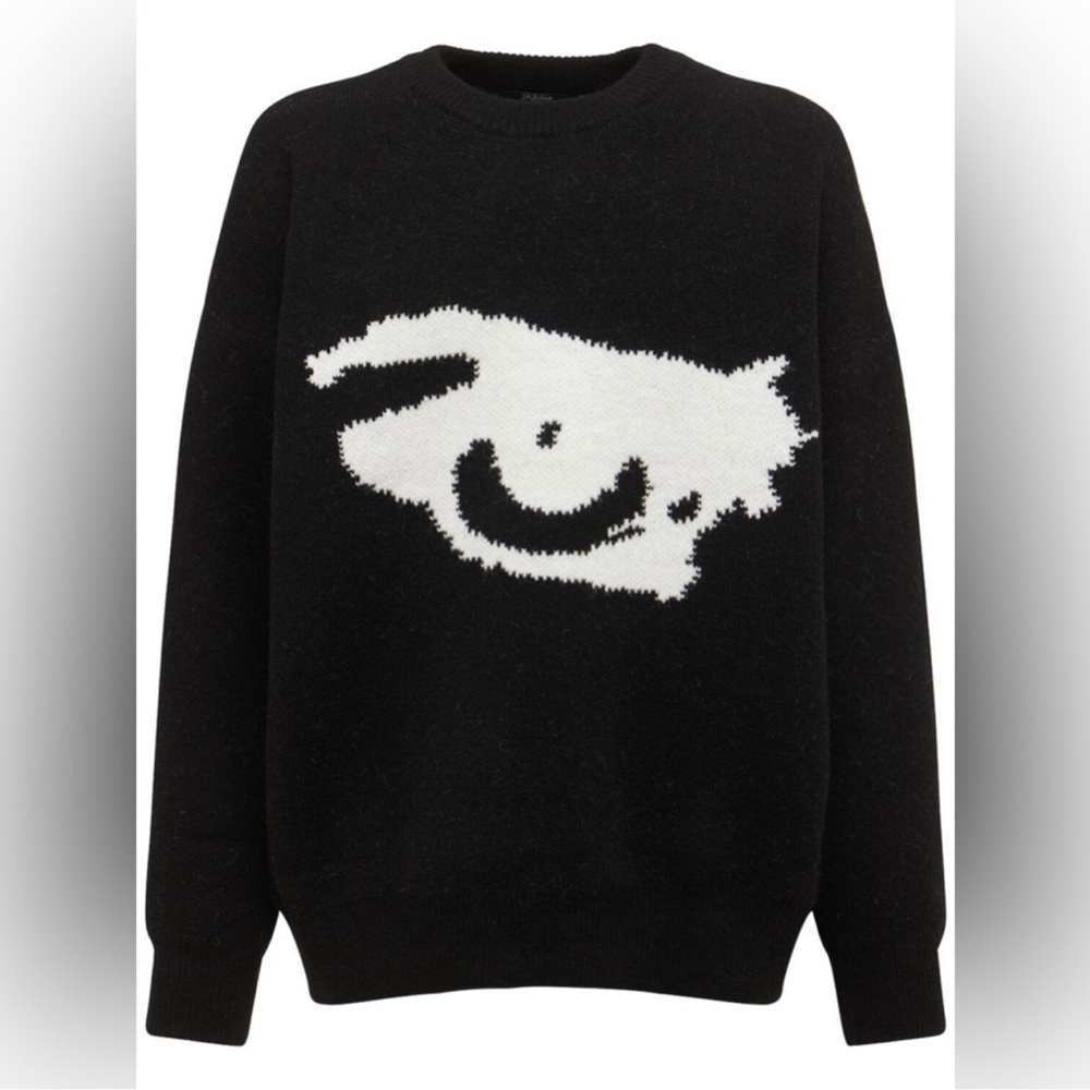 Jaded Black and White Graphic Sweater - Preloved